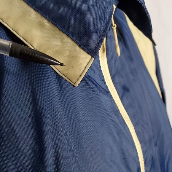 Vtg Y2K Airwalk Skater Windbreaker Jacket Sz XL Navy Blue Tan Color Block - Picture 5 of 9